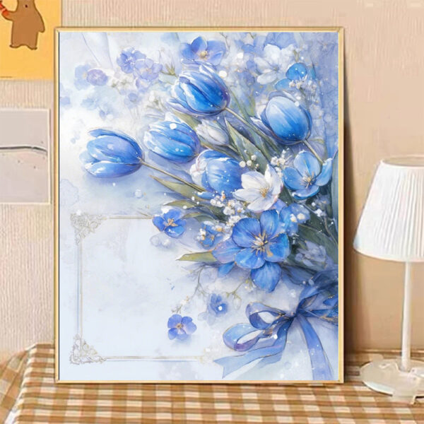 [ ice blue flower words ] Painting by Numbers