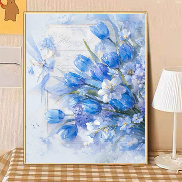 [ ice blue flower words ] Painting by Numbers