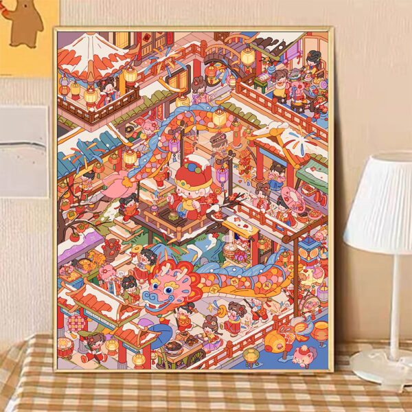 [spring festival (Chang 'an) ] Painting by Numbers