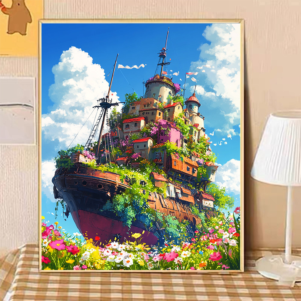 [Hayao Miyazaki Sky City] Painting by Numbers