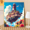 [Hayao Miyazaki Sky City] Painting by Numbers