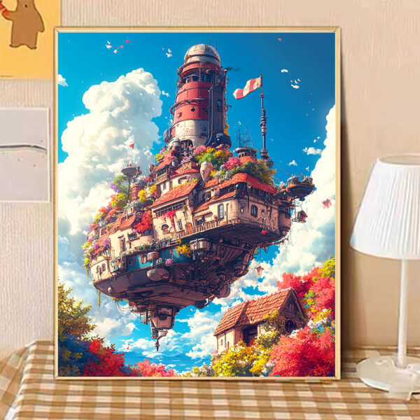 [Hayao Miyazaki Sky City] Painting by Numbers