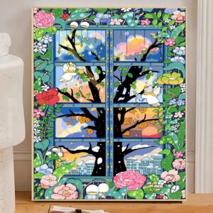 [Four Seasons poems outside the window] Painting by Number