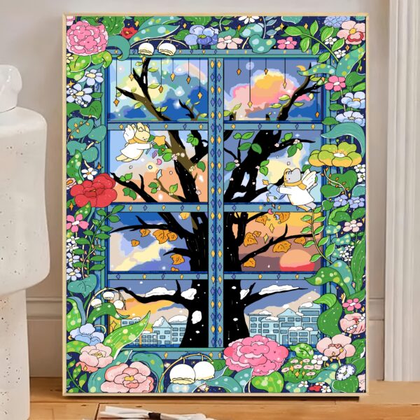 [Four Seasons poems outside the window] Painting by Number