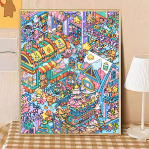 [snow village party] Painting by Numbers