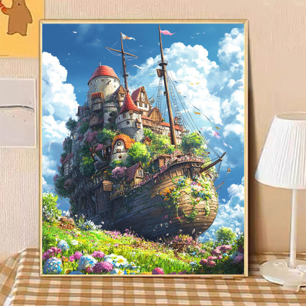 [Hayao Miyazaki Sky City] Painting by Numbers